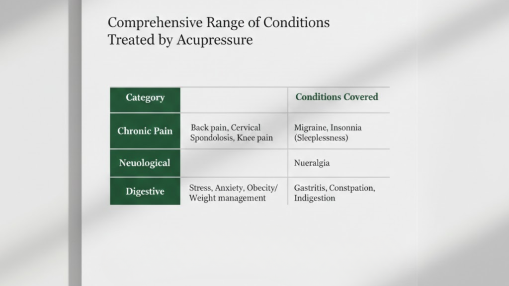 Comprehensive Range of Conditions Treated at the Best Acupressure Clinic Near Me